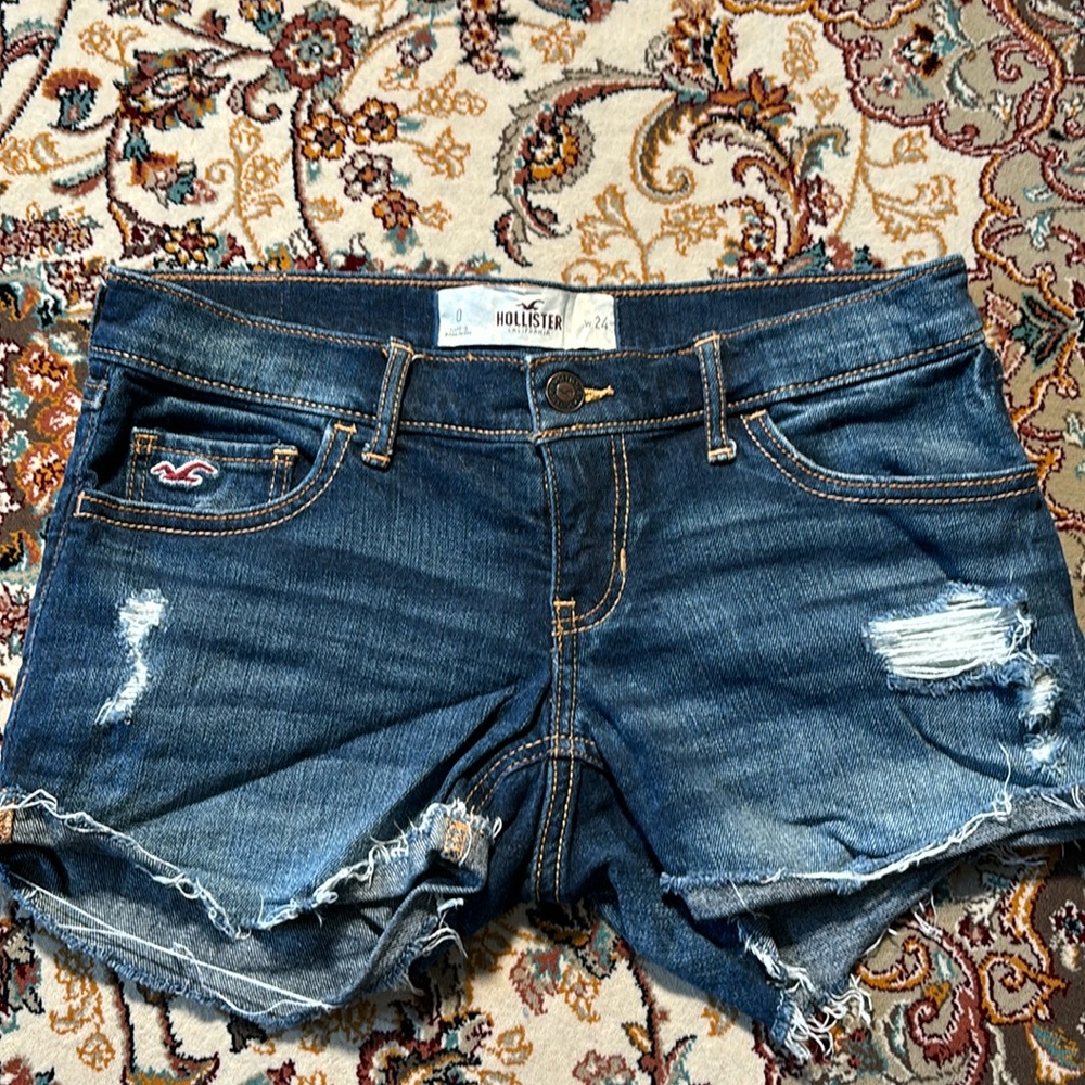 Hollister Shorts 0 Woman W24 Blue Denim outside cut off
